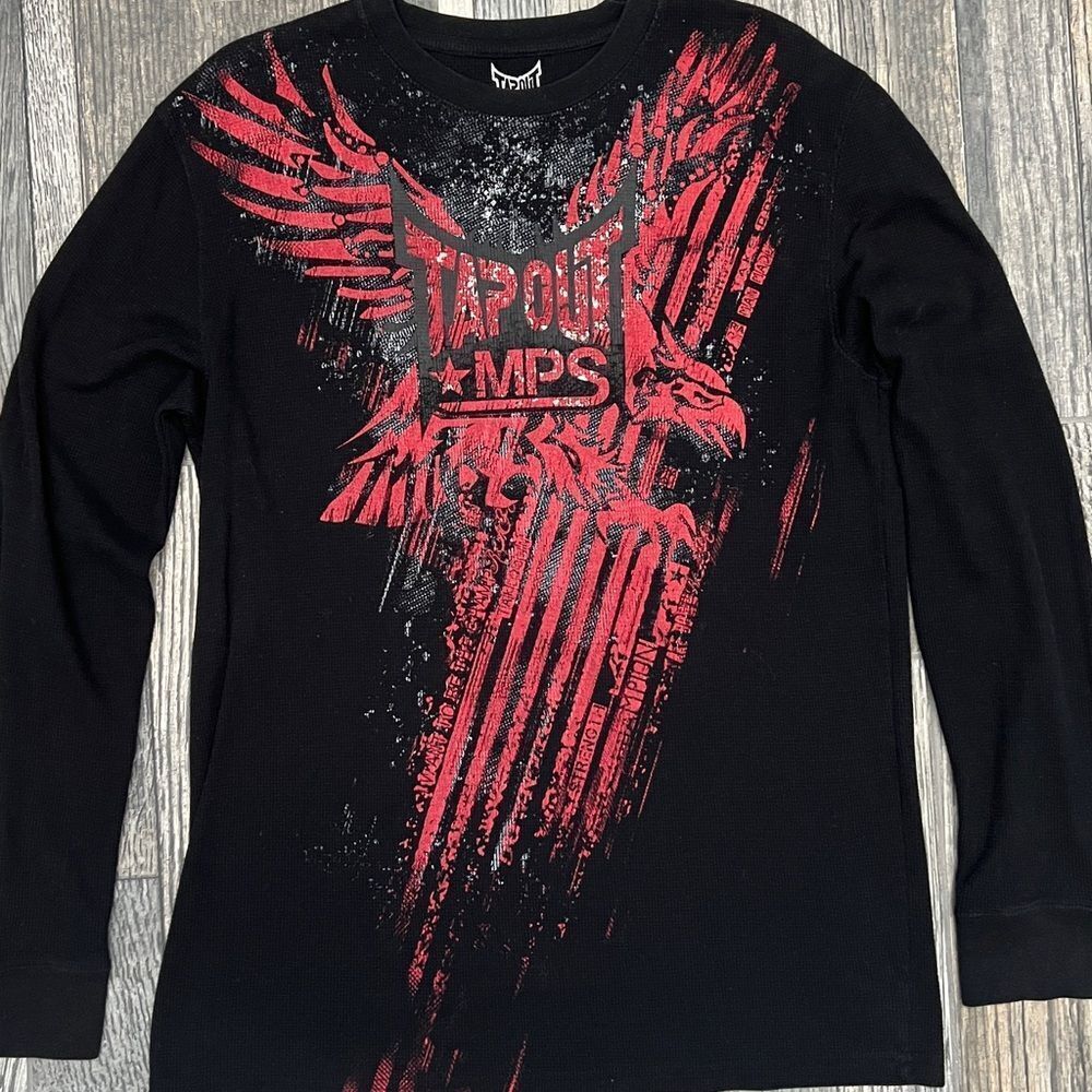 🔥 Y2K TAPOUT MPS Thermal LS Graphic Tee Affliction Style - Men Sz XL‎ - PERFECT